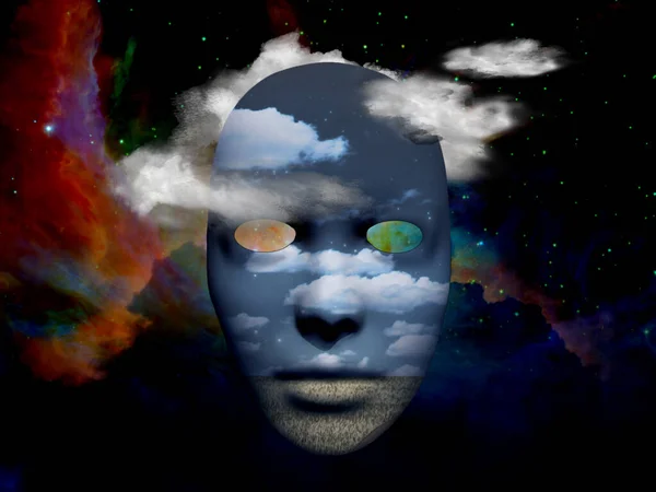 Maschera Con Nuvole Nello Spazio — Foto Stock