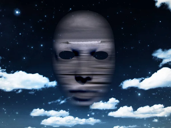 Mask Ocean Wave Cloudy Sky — Stock Photo, Image