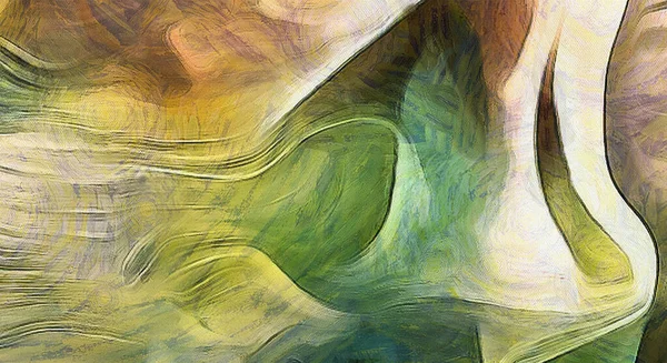 抽象画在柔和的颜色 流体线 — 图库照片