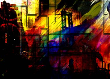 Bir petrolün soyut çizimi, çok güzel, güzel bir hava.