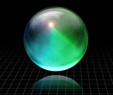 Boş uzayda küre. 3B görüntüleme