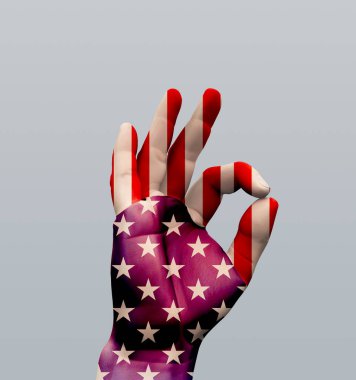 Americas Point Hand Sign. 3D renderin