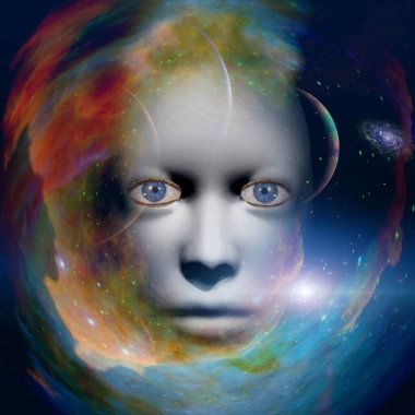 Yüzü uzay boşluğunda. Gerçeküstü sanat