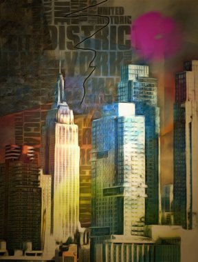 New York Şehri Modern Ressamlık