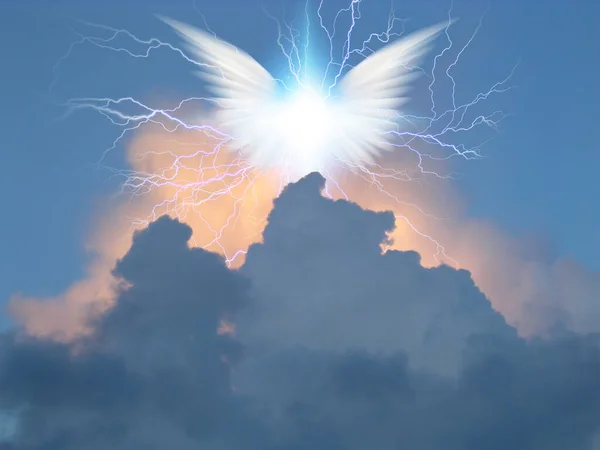 Angel Winged Star Rendering — Stock Photo, Image