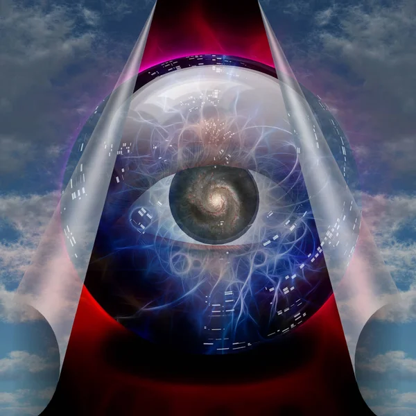 Crystal Ball Reveals Eye Rendering — Zdjęcie stockowe