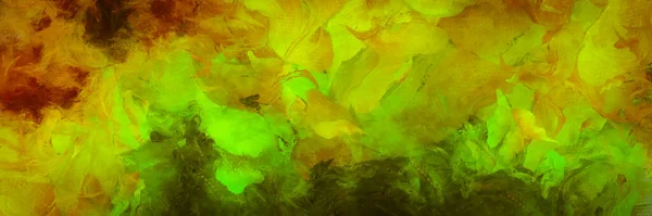 Abstract Painting Green Yellow Colors Rendering — Stock Photo, Image