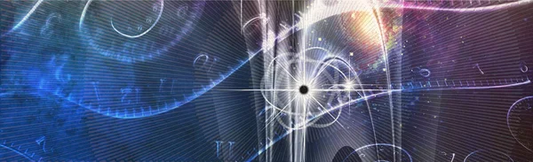 Fysik Atomer För Kosmos Och Tid Rendering — Stockfoto