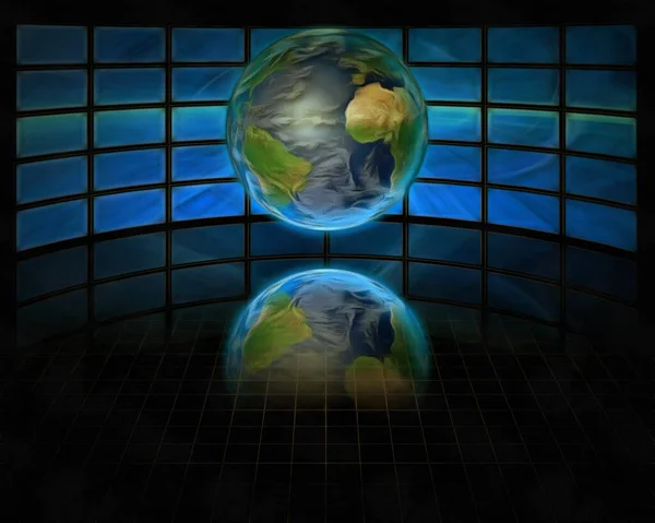 Globus Ekrany Renderowanie — Zdjęcie stockowe