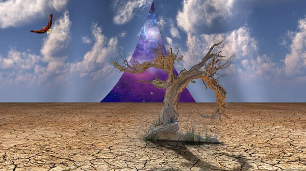 Cielo Del Desierto Abre Para Revelar Otras Tierras —  Fotos de Stock