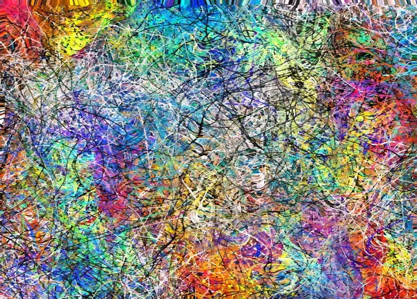 Abstracto Líneas Fluidos Movimientos Color Renderizado Papel Pintado Arte — Foto de Stock