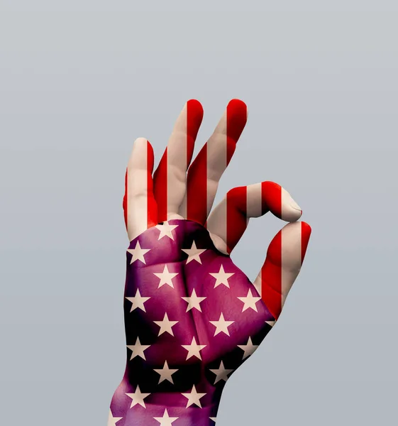 Americas Point Hand Sign Renderin — Photo