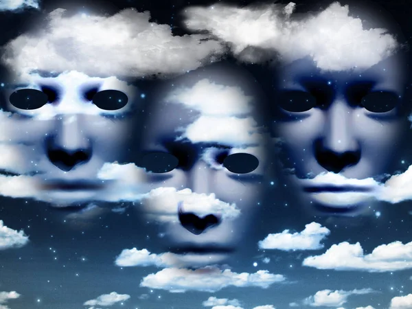 曇り空の つのマスク — ストック写真