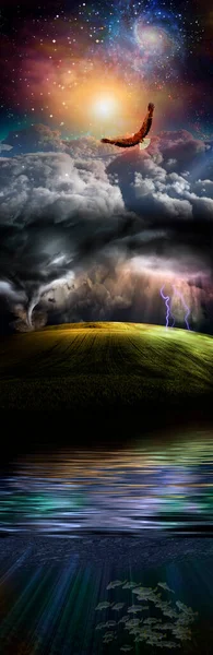 Paisagem Surreal Céu Terra Mar — Fotografia de Stock