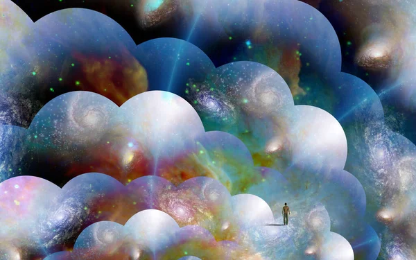 Astronaut Multiverse Rendering — Stock Photo, Image