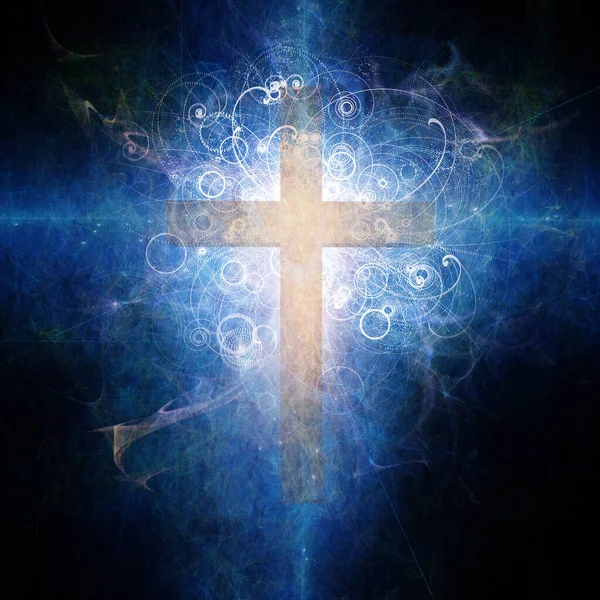 Cross Abstract Light Rendering — Foto Stock