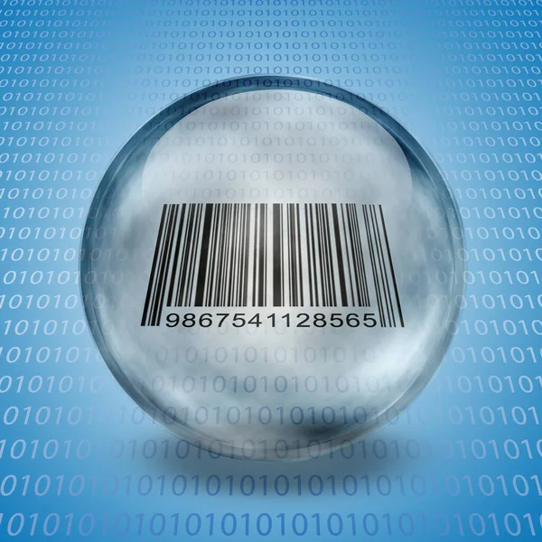 Barcode Binary Code Crystal Ball — Stock Photo, Image