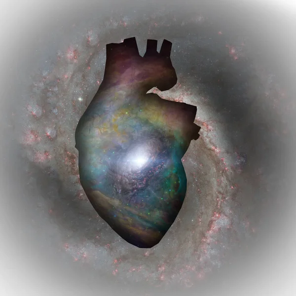 Interstellar Heart Sci Art Rendering — Stock Photo, Image