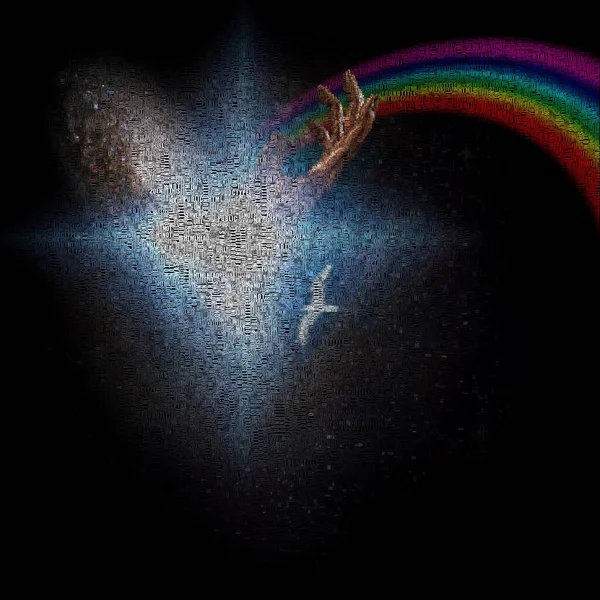 Bright Star Hand Rainbow — Stock Photo, Image