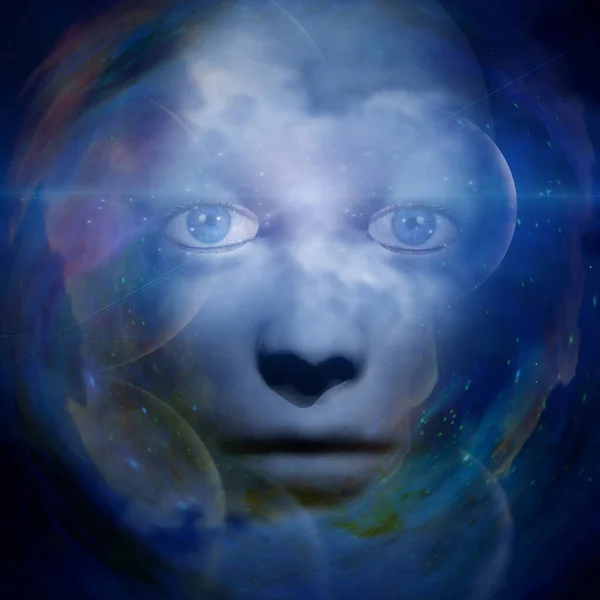 Human Face Space Background — Stock Photo, Image