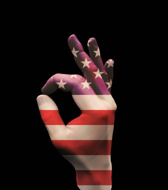 Americas Point Hand Sign. 3D renderin