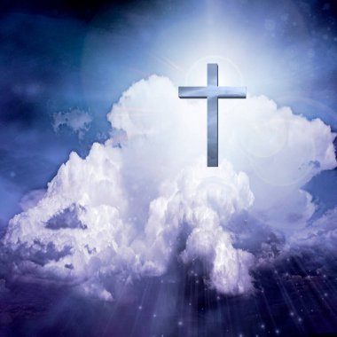 Gökyüzünde haç. 3B görüntüleme