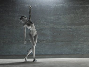 Eylem poz heykel beyaz kadın