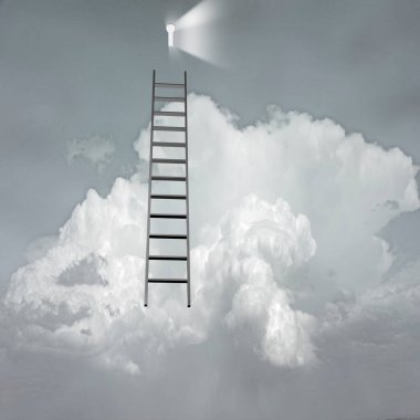 Başarı gerçeküstü konsepti. 3B görüntüleme