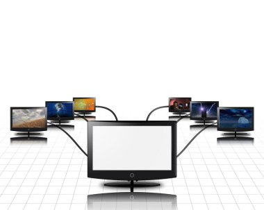 Bir düz panel diğerine bağlanıyor