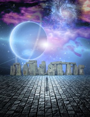 Taş yapı içinde sci fi IKE sahne