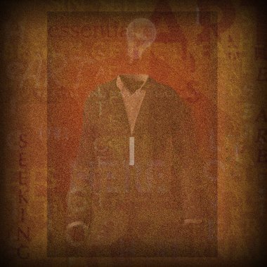 Sürrealizm. Takım elbiseli ve ampullü desen.