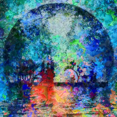 Asyalı gece siluetleri. 3B görüntüleme