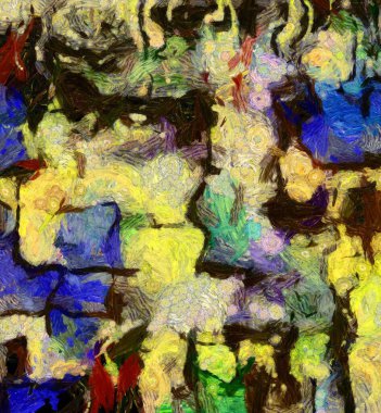 Sessiz renklerde soyut resim.