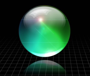 Boş uzayda küre. 3B görüntüleme