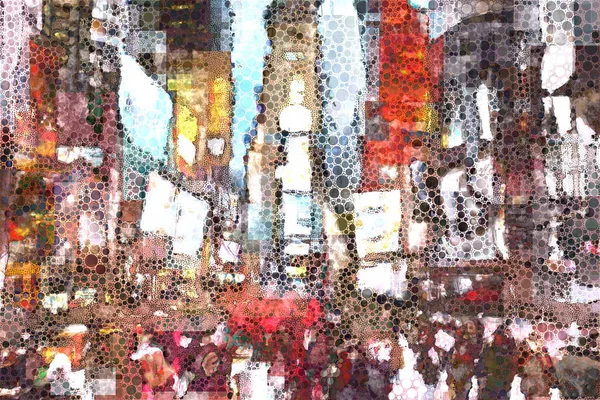 Times Square Surrealistyczny Obraz Renderowania — Zdjęcie stockowe