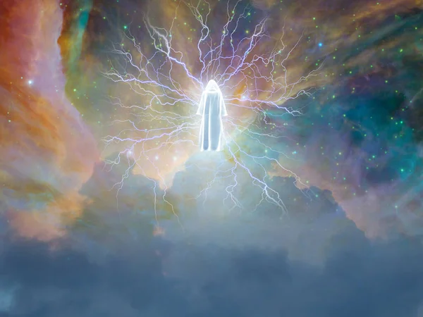 Figur Utstrålar Elektritet Himlen — Stockfoto