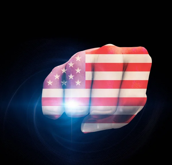 Usa Flag Fist Hand Sign Rendering — Foto Stock