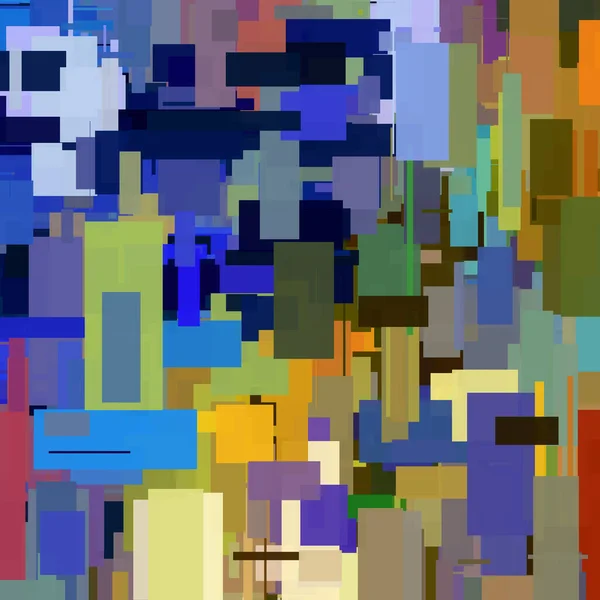 Ljusa Färgglada Abstrakta Geometriska Målning Rendering — Stockfoto