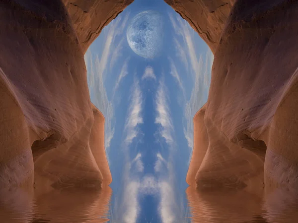 Surreal Cave View Rendering — Stock Photo, Image