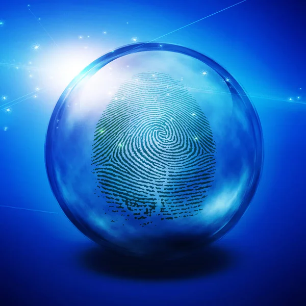 Fingerprint Contained Glass Sphere — Stock Photo, Image