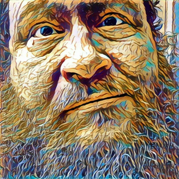 Digital Illustration. Man with beard