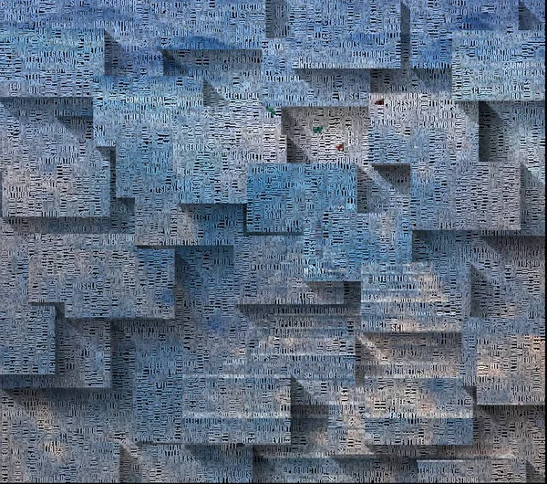 抽象块在蓝色的文字和蝴蝶的颜色 — 图库照片
