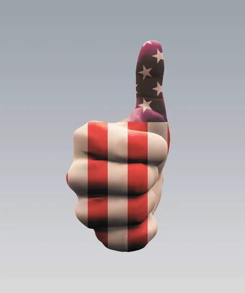 Americas Point Hand Sign Renderin — 图库照片