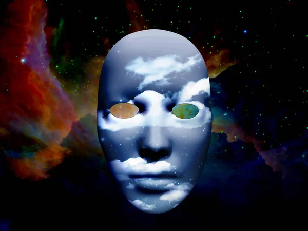 Masque Image Des Nuages Univers Coloré Sur Fond — Photo