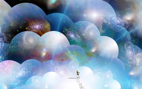 Astronaut Multiverse Rendering — Stock Photo, Image