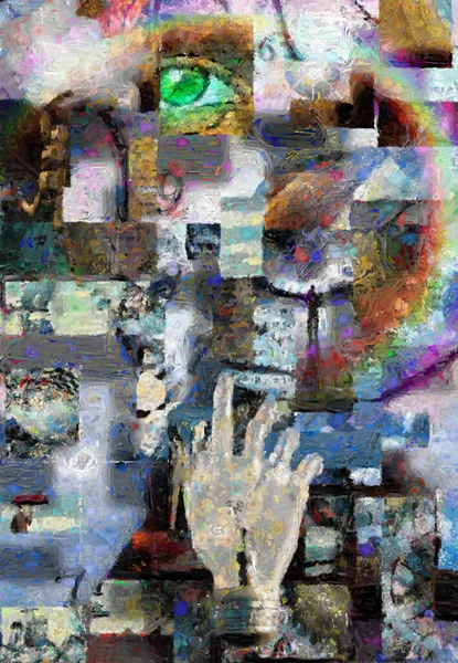Kvinnans Känslor Abstrakt Målning — Stockfoto