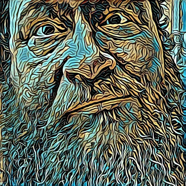 Digital Illustration. Man with beard