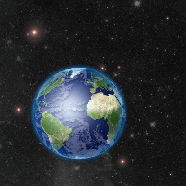 高分辨率地球 3D渲染 — 图库照片