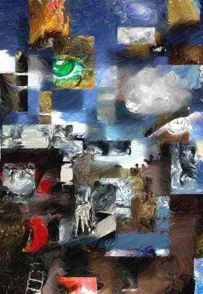 Абстрактний Живопис Сучасне Цифрове Мистецтво — стокове фото