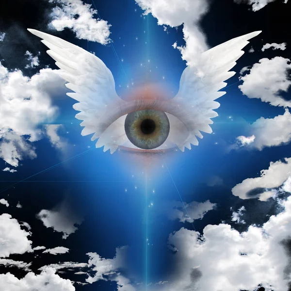 Winged Eye Art Rendering — Stock Photo, Image